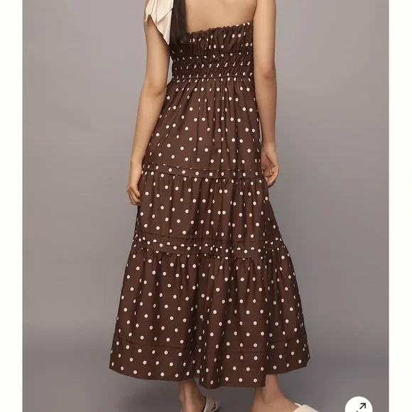 The Somerset Strapless polka Dot Maxi Dress - Picture 3 of 13